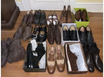15 Pairs Of Size 13 Dress Shoes And Boots And 1 Pair Of Golf Shoes With Spikes