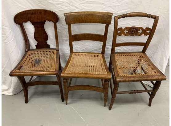 3 Tiger Maple Side Chairs