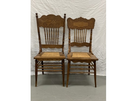 Two Antique Pressed Back Chairs
