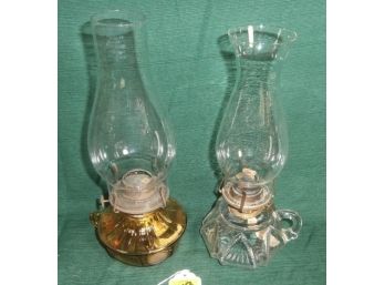2 Fancy Style Oil Lamps With Finger Holes
