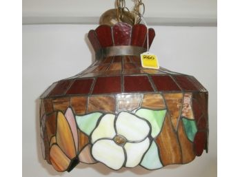 Leaded Flower And Butterfly Hanging Fixture