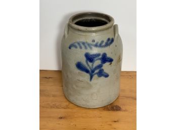 2 Gallon Blue Decorated Crock Without Lid