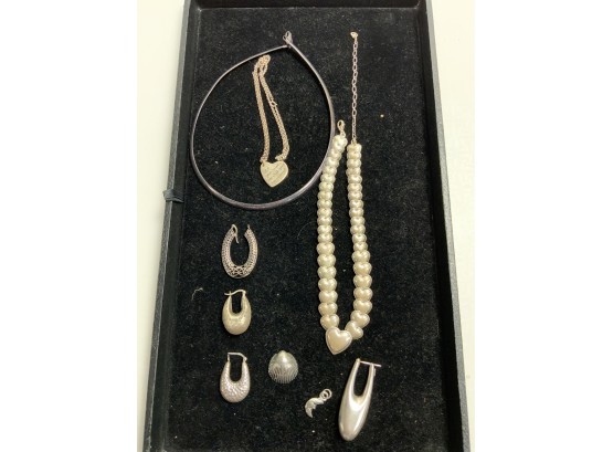 9 Piece Sterling Silver Jewelry Lot 3.0 Ozt