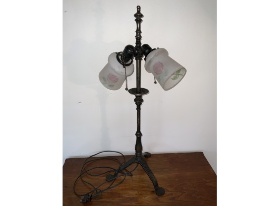 Antique Lamp With Bronze Base