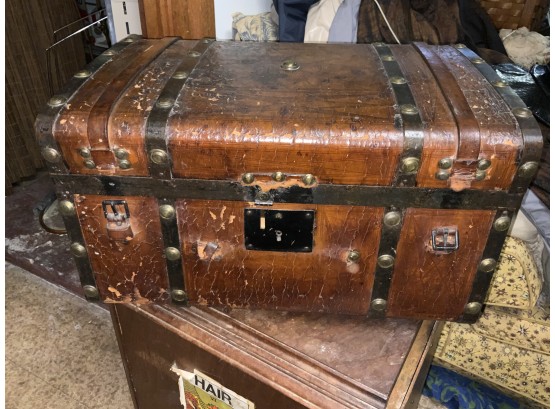 Antique Leather Top Trunk