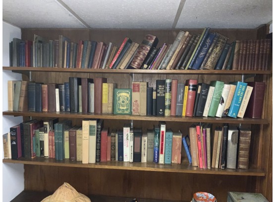 3 Book Shelves Full Of Assorted Vintage Books