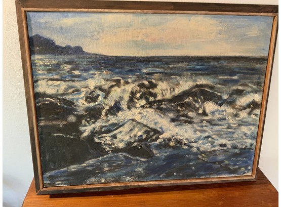 Malinowski Oil On Canvas Shore Paining Dated 1961