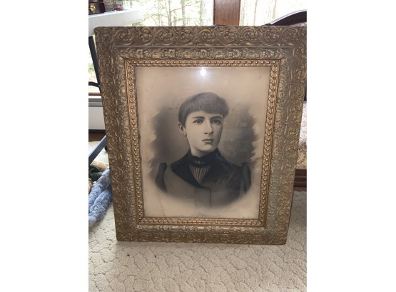 Victorian Framed Portrait Of A Woman