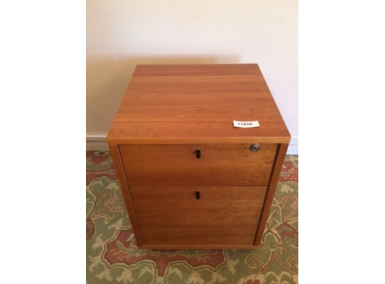 2 Drawer Contemporary Wood File Cabinet On Wheels