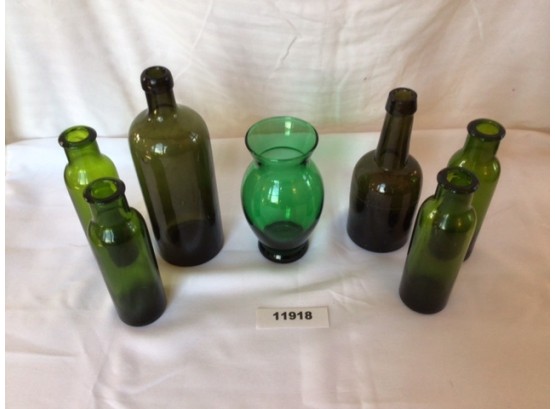 7 Pieces Of Green Glass