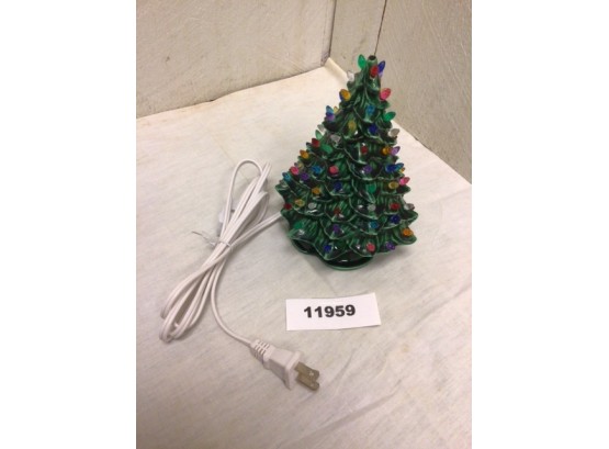 Small Glass Light Up Christmas Tree