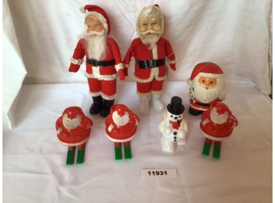 Vintage Santa And Snowman Lot