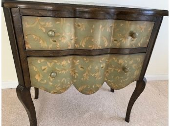 Two Drawer Side Table With Painted Front