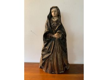 Large Carved Wood Religious Figure