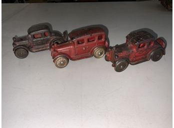 3 A C Williams Antique Cast Iron Cars