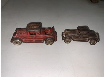 2 Antique A C Williams Cast Iron Toy Cars