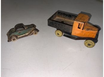 2 Cast Iron And Pressed Steel Toys