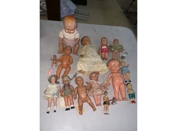 16 Vintage Plastic And Or Celluloid Dolls