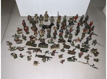 Large Grouping Of Cast And Lead Soldiers