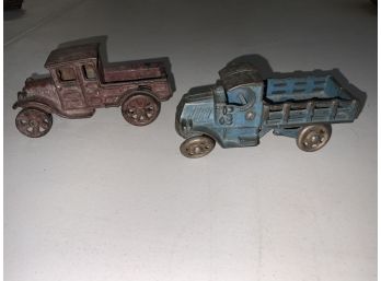 2 Antique Cast Iron Toy Trucks Arcade And A C Williams