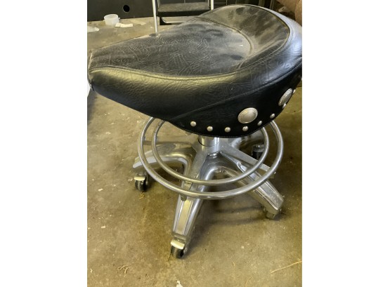 Motorcycle Style Seat Rolling Stool