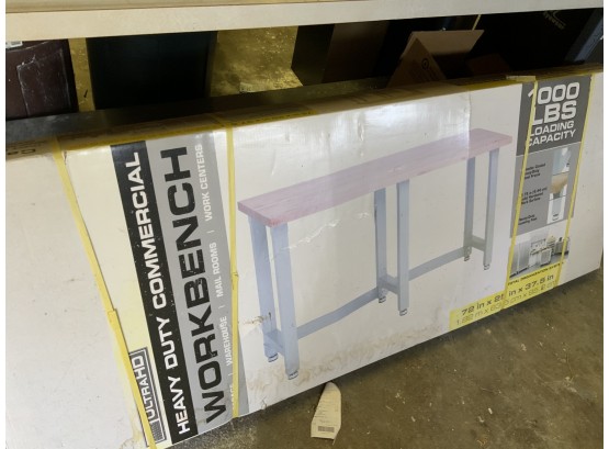 New In Box Work Table With Heavy Iron Base