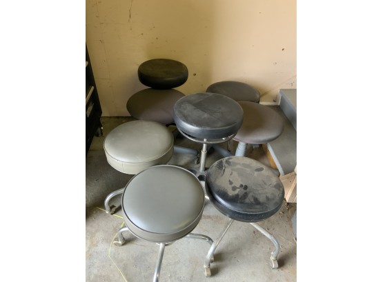 8 Assorted Rolling Stools