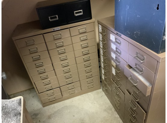 Two 30 Drawer Cabinets And One 2 Drawer Cabinets