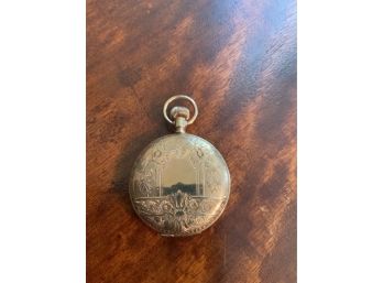 Illinois 14k Ladies Pocket Watch In A Hanging Glass Dome