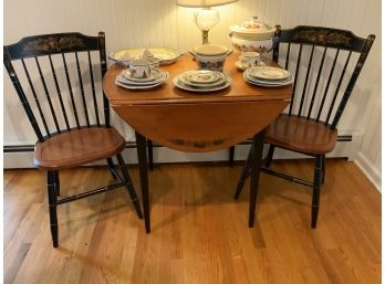 Hitchcock Drop Leaf Table With 2 Matching Chairs