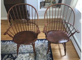 A Pair Of D.R. DIMES Bow Arm Chairs