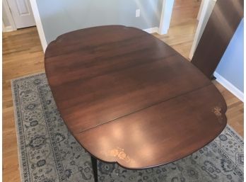 Drop Leaf Hitchcock Cherry Table With Black Base With 1 14 Inch Leaf