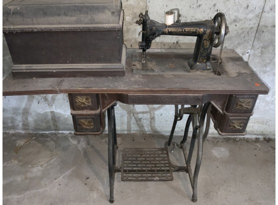 Wheeler And Wilson Treadle Sewing Machine With Iron Base