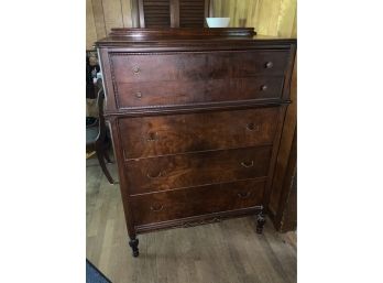 Mahogany Tall Chest With 5 Drawers