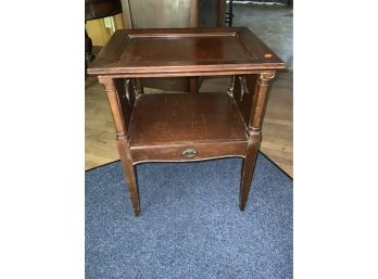 Mahogany Leather Top Stand