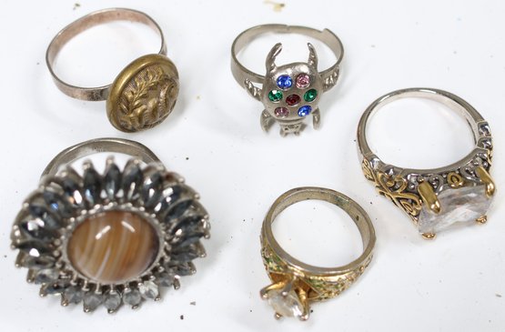 Lot Of (5) Vintage Costume Jewelry Rings #4951 | Auctionninja.com