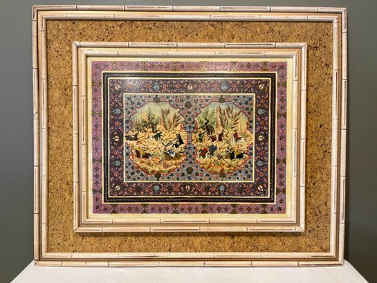 Persian Mosaic Oil Painting Framed