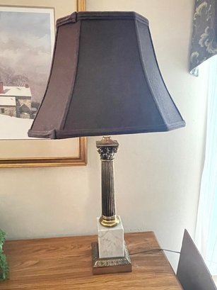 MARBLE & BRASS TABLE LAMP