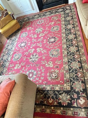 LARGE RED AREA RUG 131 X 94