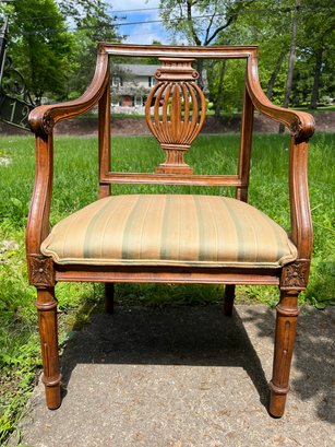 Vintage Antique Carved Wood Arm Director Chair
