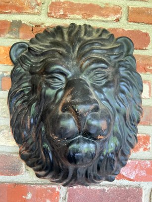 Large Ceramic Painted Lion Head Wall Hanging