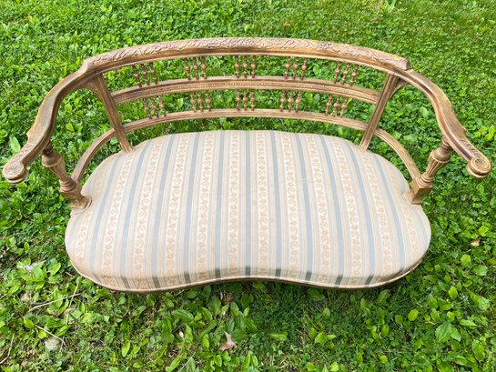 Antique Carved Wood Settee