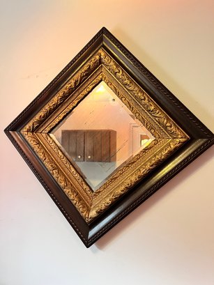 Vintage Wood And Gold Painted Mirror