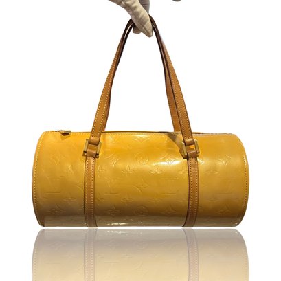 LOUIS VUITTON Monogram Vernis Bedford Hand Bag Yellow Beige