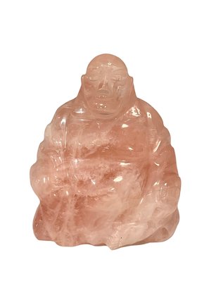 Rose Quartz Buddha Statue Figurine