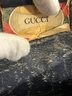 Gucci GG Logo Crossbody Purse 97.02.068 Vintage Navy Blue Shoulder Bag Authentic