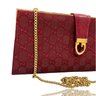 GUCCI VINTAGE RED CANVAS AND LEATHER CHAIN PURSE CLUTCH