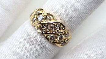 18k GOLD DIAMOND RING 2.00CTW, 6.64 GRAMS, SIZE 7.5 WEDDING BAND GEMSTONE FINE JEWELRY DIAMONDS