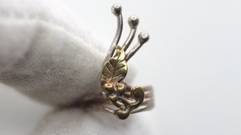 .925 Sterling Silver BABY RING FLORAL ART SIZE 1 JEWELRY BRIDAL