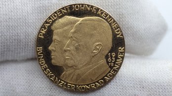 21.6k GOLD John F. Kennedy And Konrad Adenauer Medal .900